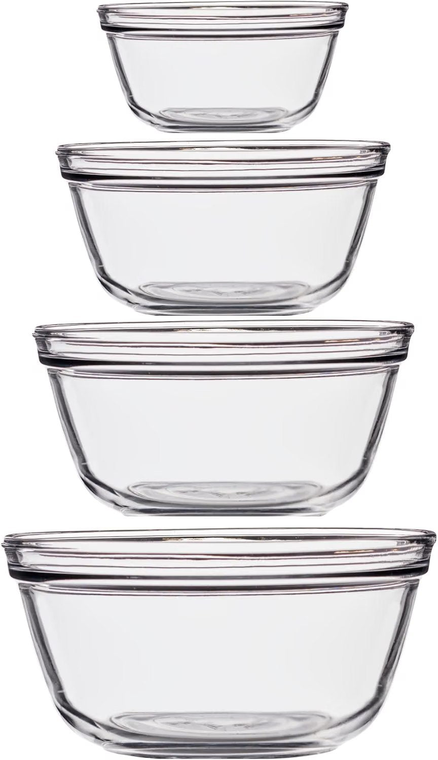 4 Piece Glass Mixing Bowls Set, Microwave Safe