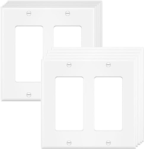 10 Pack 2-Gang Decorator Switch Outlet Wall Plates