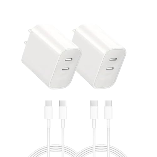 2 Pack Dual Port USB C Fast Charger Block