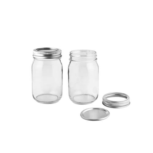 2 Pack FastRack 16oz Mason Jars with Lids