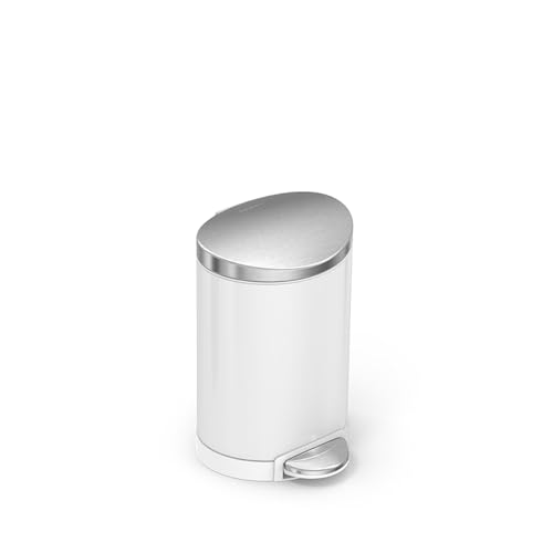 simplehuman 6 Liter Semi-Round Bathroom Step Trash Can