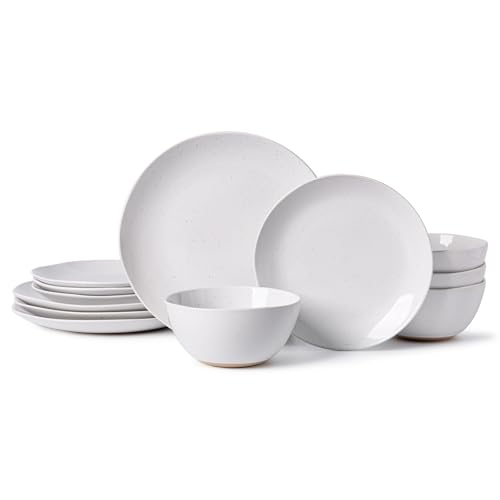 12 Piece Ceramic Dinnerware Set Plates and Bowls