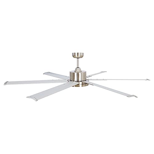 Ceiling Fans with Lights 65" Ceiling Fan with Remote Large Ceiling Fan for Shop Garage Porch Indoor Outdoor, DC Motor Reverse Airflow Fan Living Room, LED Light with Fan, DOE Tested, Brushed Nickel