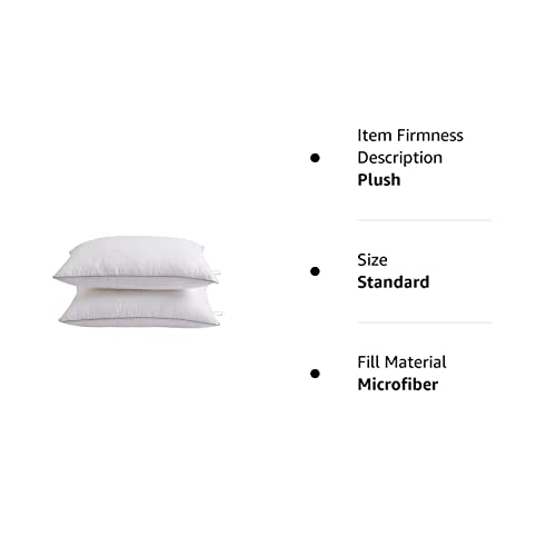 Bed Pillows for Sleeping - Standard Size(18"x26") Set of 2 Pillows Allergy Friendly Microfiber Shell Fluffy Down Alternative Filling Breathable Pillow Suitable Back Stomach or Side Sleepers