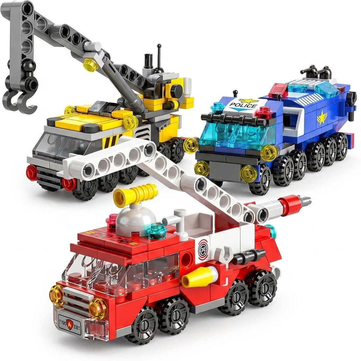 431 Piece 3-in-1 City Rescue Vehicle Building Set