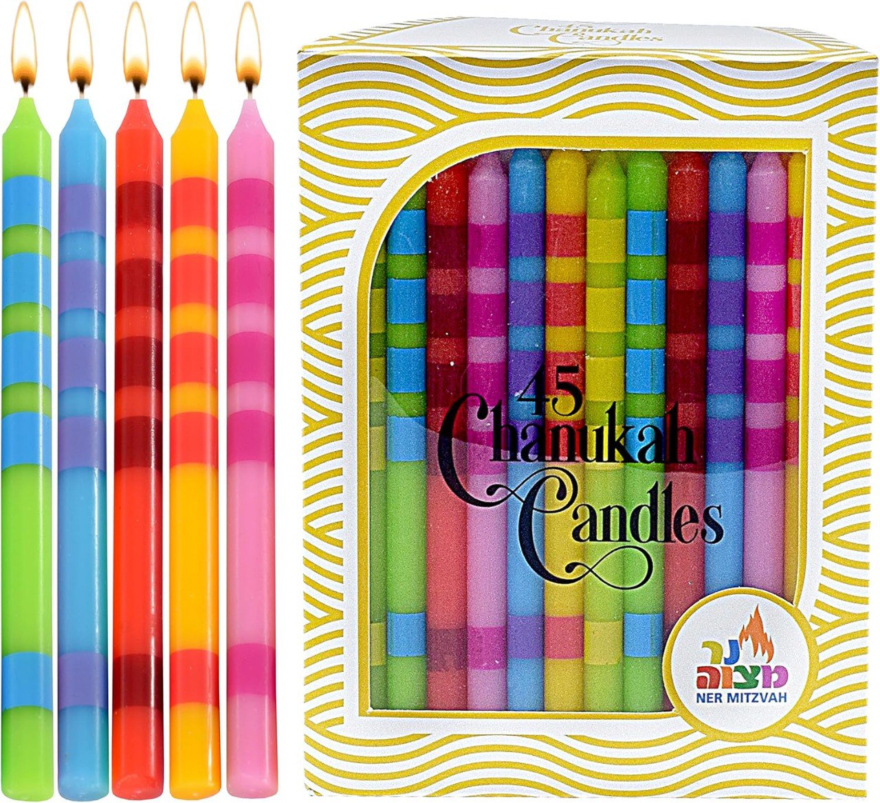 45 Count Dripless Hanukkah Candles Standard Size