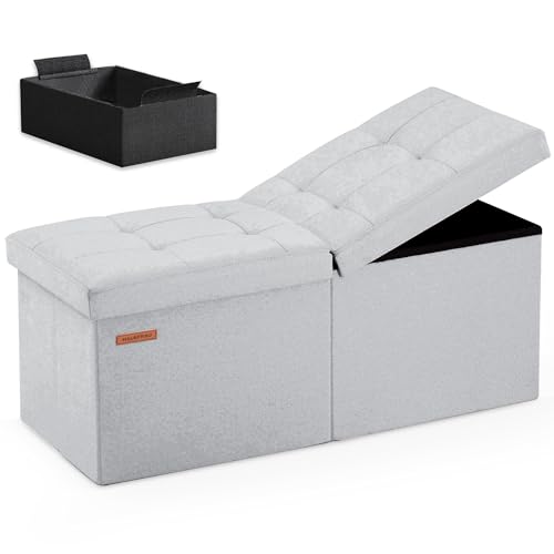 31.5-Inch Folding Storage Ottoman Bench