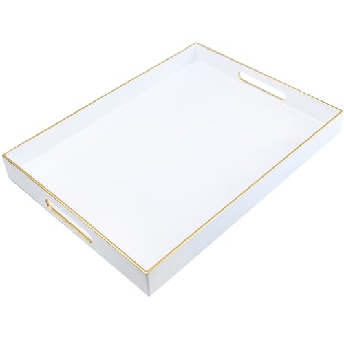 Plastic Rectangular Serving Tray for Ottoman and Coffee Table
