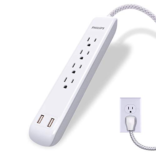 Philips 4 Outlet Surge Protector with 2 USB Ports