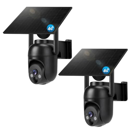 2 Pack Solar 4G LTE Wireless Security Cameras