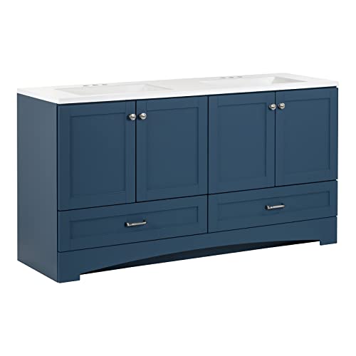 60-Inch Double-Sink Bathroom Vanity with Cabinets