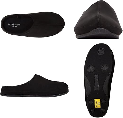 Deer Stags Men's Black Tweed Slipper 9 Wide