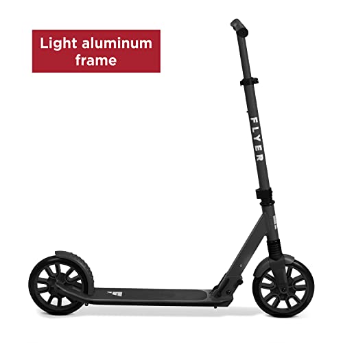 Flyer Kickstart Max, Kick Scooter, Adjustable Handlebars & Foldable, Black Scooter 8+ Years, and up to 220 lbs