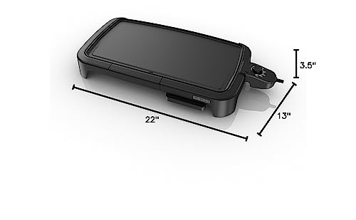 BLACK+DECKER 8-Serving Electric Griddle, GD2051B, Non-Stick Cooking Surface, Warming Tray, Removable Drip Tray, Family Sized