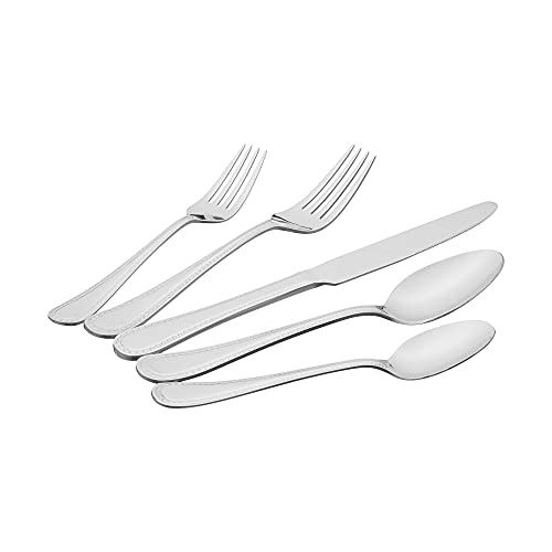 Amazon Basics 20-Piece Stainless Steel Flatware Set