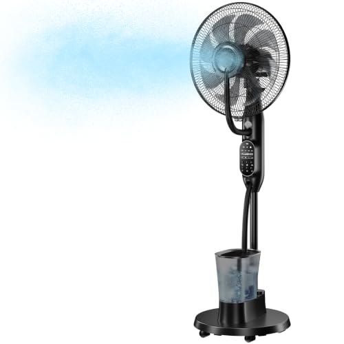 Misting Standing Fan with Humidifier and Timer
