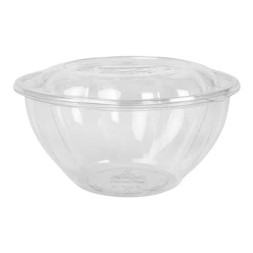 150 Count Compostable 32oz Salad Bowls with Lids