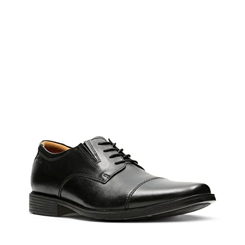 Clarks Men's Tilden Cap Oxford Shoe,Black Leather,8.5 M US