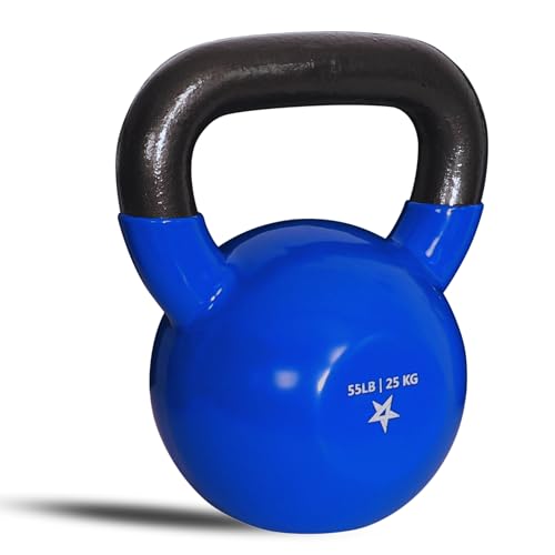 Yes4All 55 lb Vinyl Coated Cast Iron Kettlebell