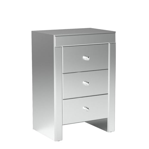 Christopher Knight Home Fianna Classic Mirror Finished 3-Drawer Side Table, Mirror