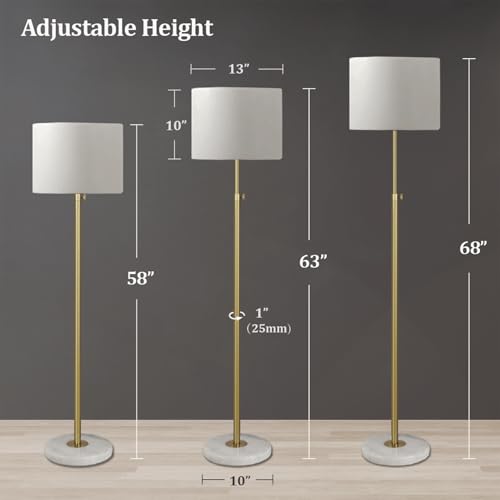 EMORLO Gold Adjustable Dimmable Floor Lamp