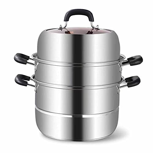 3-Tier Stainless Steel Steamer Pot with Lid, 11 Inch