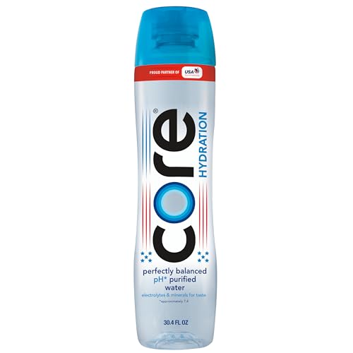 Core Hydration Perfectly Balanced Water, 30.4 fl oz bottle (Pack of 12), USA Gymnastics Official Hydration Partner