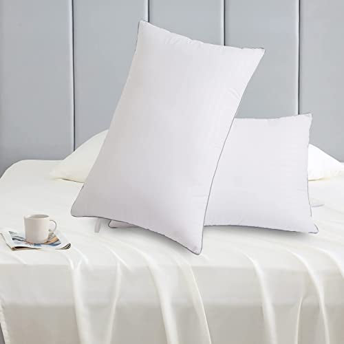Bed Pillows for Sleeping - Standard Size(18"x26") Set of 2 Pillows Allergy Friendly Microfiber Shell Fluffy Down Alternative Filling Breathable Pillow Suitable Back Stomach or Side Sleepers