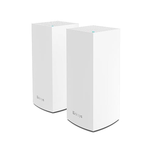 Linksys MX8000 Mesh WiFi Router - AX4000 WiFi 6 Router - Velop Tri-Band WiFi Mesh Router - WiFi 6 Mesh Computer Routers For Wireless Internet - Internet Router - Connect 80+ Devices, 5,400 Sq Ft, 2-Pk