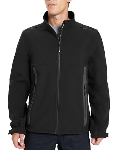 Men's Softshell Fleece Jacket Water Resistant Windbreaker