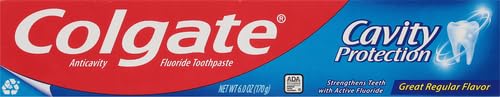 Colgate Cavity Protection Regular Fluoride Toothpaste, White, 6 oz