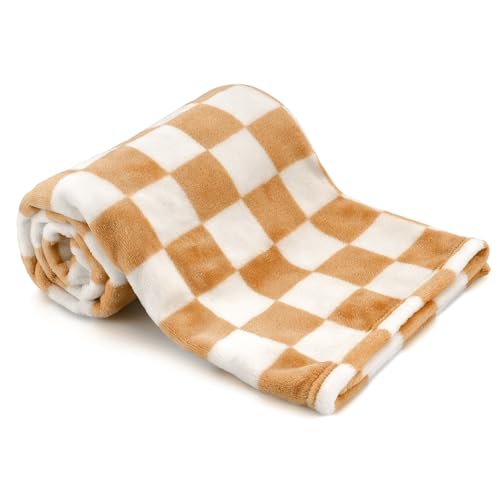 Plush Checkered Baby Blanket 30"x40" Fleece Nursery