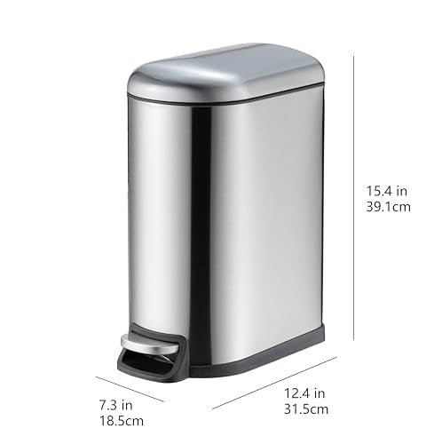 10L Amazon Basics D-Shaped Trash Can with Lid