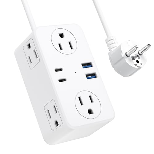 European Travel Power Strip with USB, Type E/F Plug