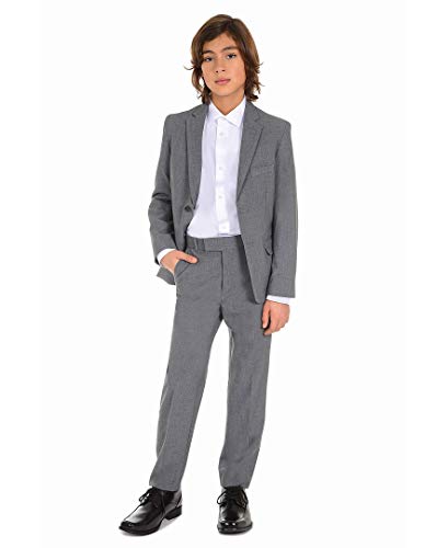Calvin Klein Boys' Long Sleeve Sateen Dress Shirt, Button-down Style With Buttoned Cuffs & Shirttail Hem, White, 8