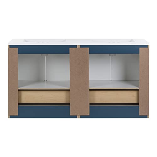 60-Inch Double-Sink Bathroom Vanity with Cabinets