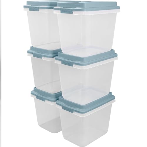 6 Pack Hefty 32 Qt Stackable Storage Bins