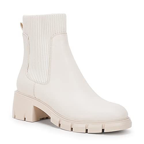 Ruanyu Chunky Block Heel Chelsea Ankle Boots