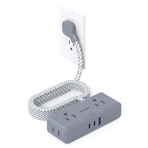 15 ft Flat Plug Power Strip with USB C