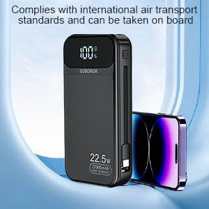 GOBOBIOK 27000mAh Portable Charger with Built-in Cables