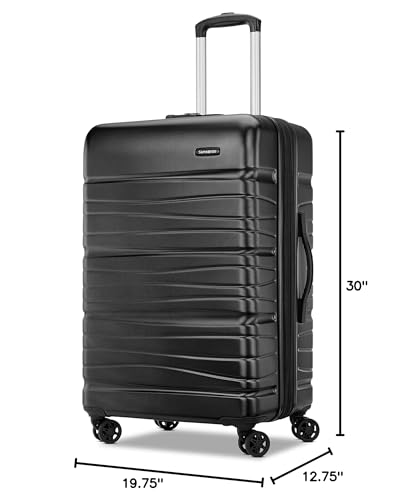 Samsonite Evolve SE Hardside Expandable Luggage with Double Spinner Wheels, Bass Black, 3PC SET (CO/M/L)