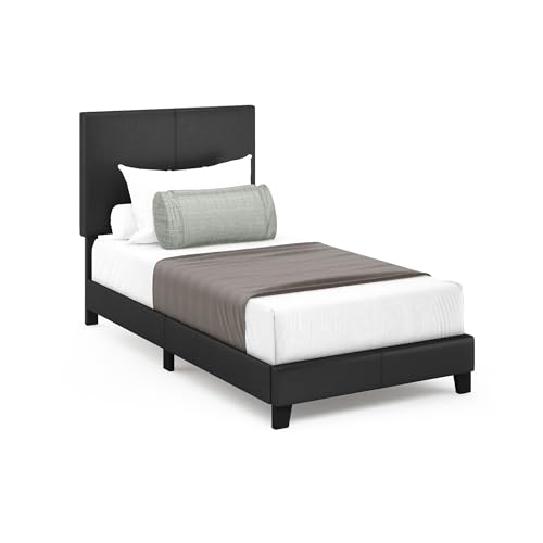 Furinno PU Leather Twin Platform Bed Frame