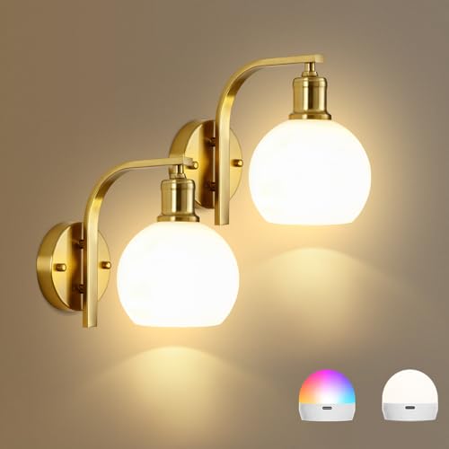 2 Pack Rechargeable RGB Wireless Wall Sconces