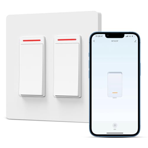 2 Gang WiFi Smart Light Switch, Works with Alexa