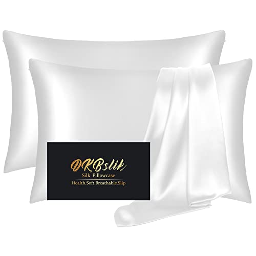 2 Pack Mulberry Silk Zippered Pillowcases