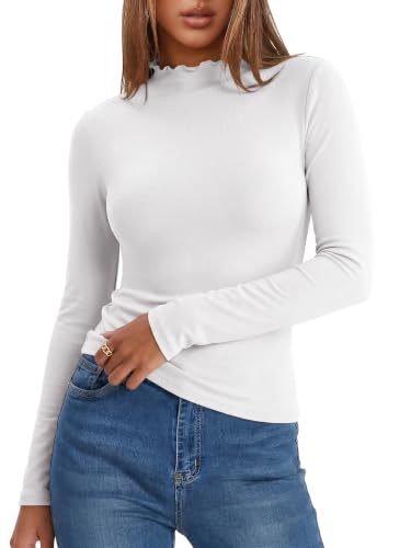 ANRABESS Long Sleeve Thermal Mock Neck Top