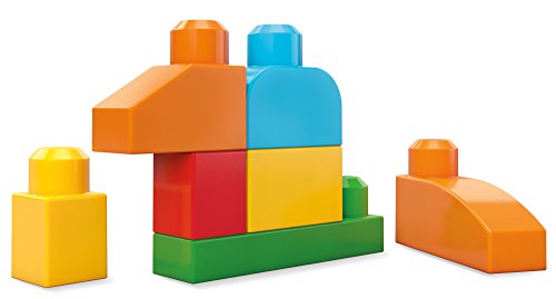 MEGA BLOKS First Builders Toddler Blocks Toys Set, Deluxe Building Bag with 150 Pieces and Storage, Blue, Ages 1+ Years