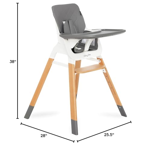Dream On Me Compact High Chair in Light Grey