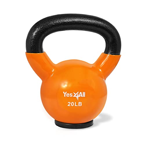 Yes4All Cast Iron Kettlebell with Rubber Base