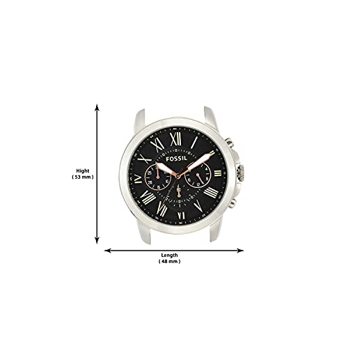 Fossil Men's Grant Quartz Stainless Steel and Leather Chronograph Watch, Color: Silver, Brown (Model: FS4813)